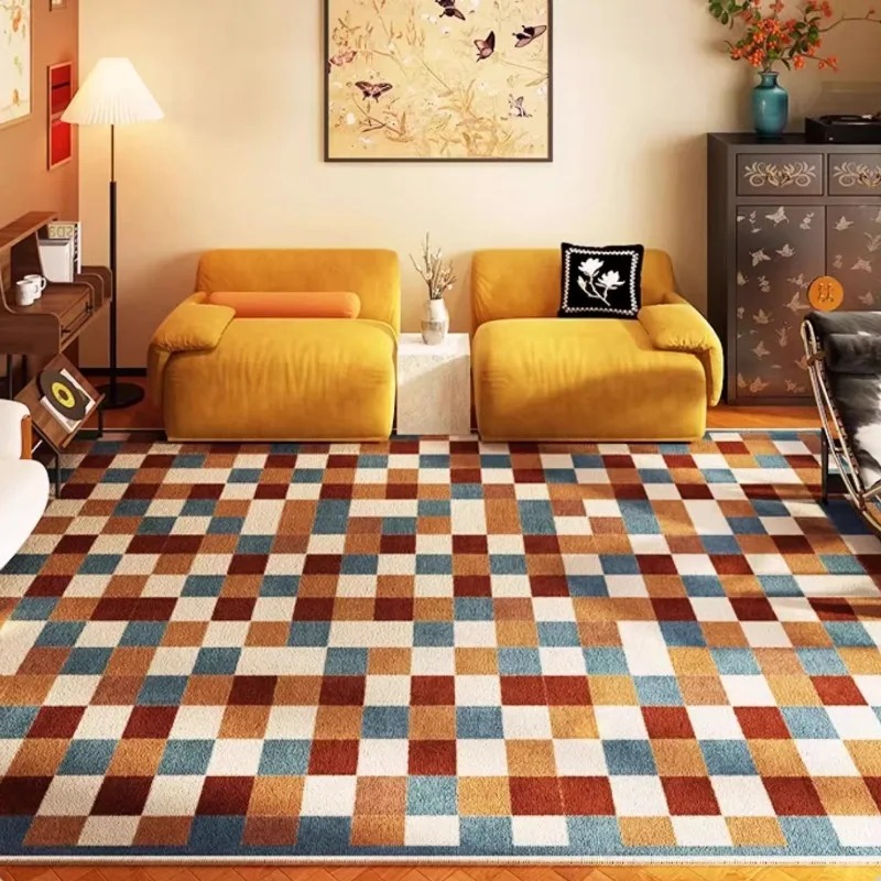 Home Textiles Plaid - Korean Style Large Living Room Carpet