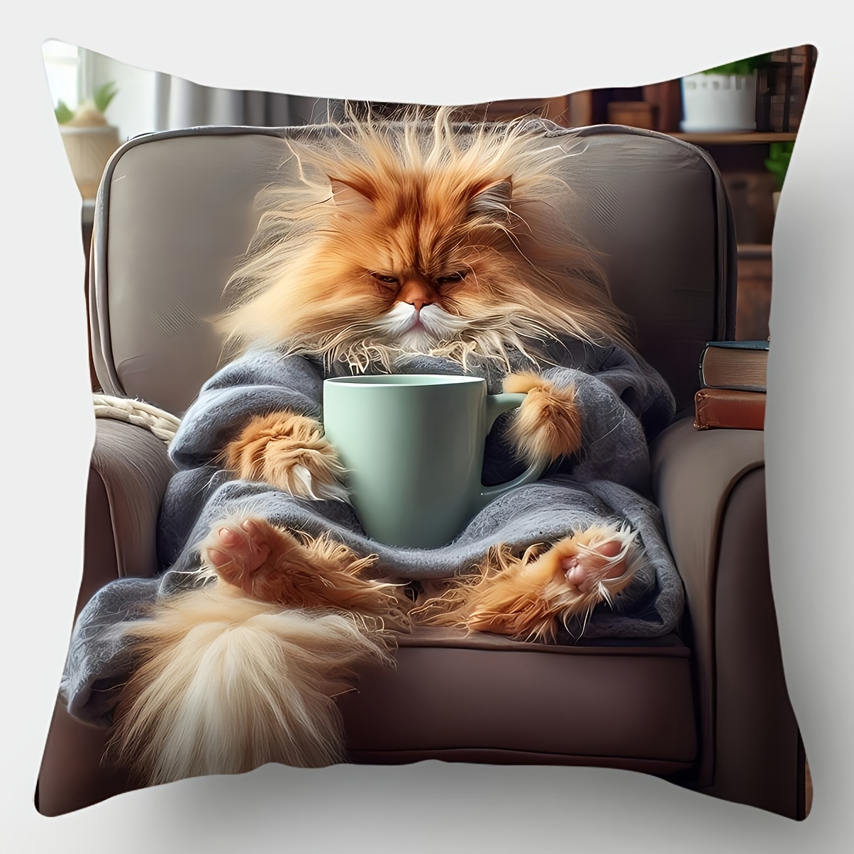 4pcs Cute Cat Printed Pillow C - Pillow Insert 18X18 ulasan dan harga