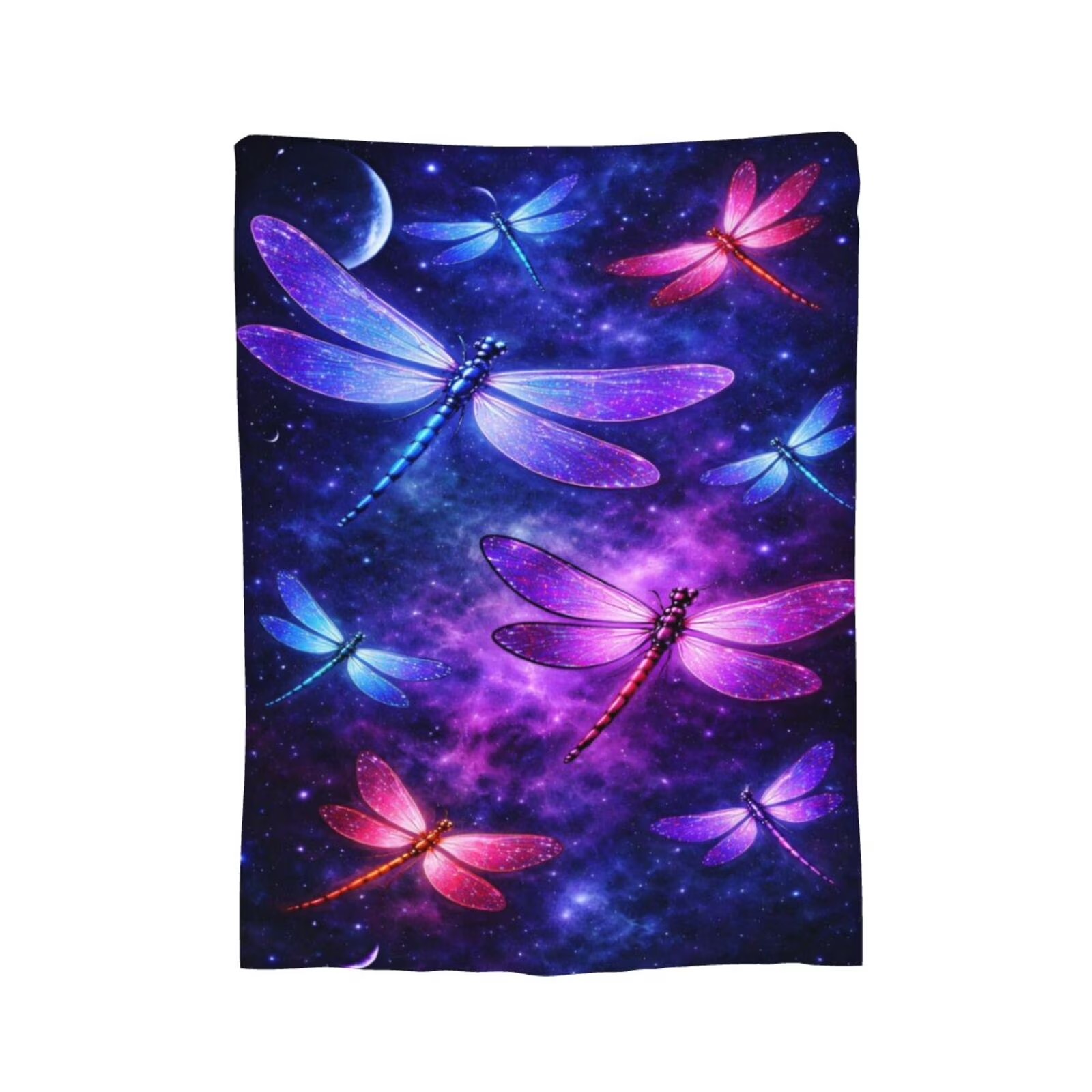 Cosmic Dragonfly Flannel Blank - Galaxy Home Textiles ulasan dan harga