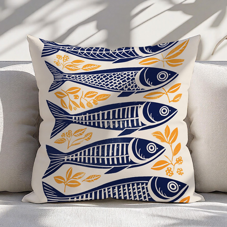 1pc Danish Woodcut Sardine Pil - Pillow Insert 18X18 ulasan dan harga
