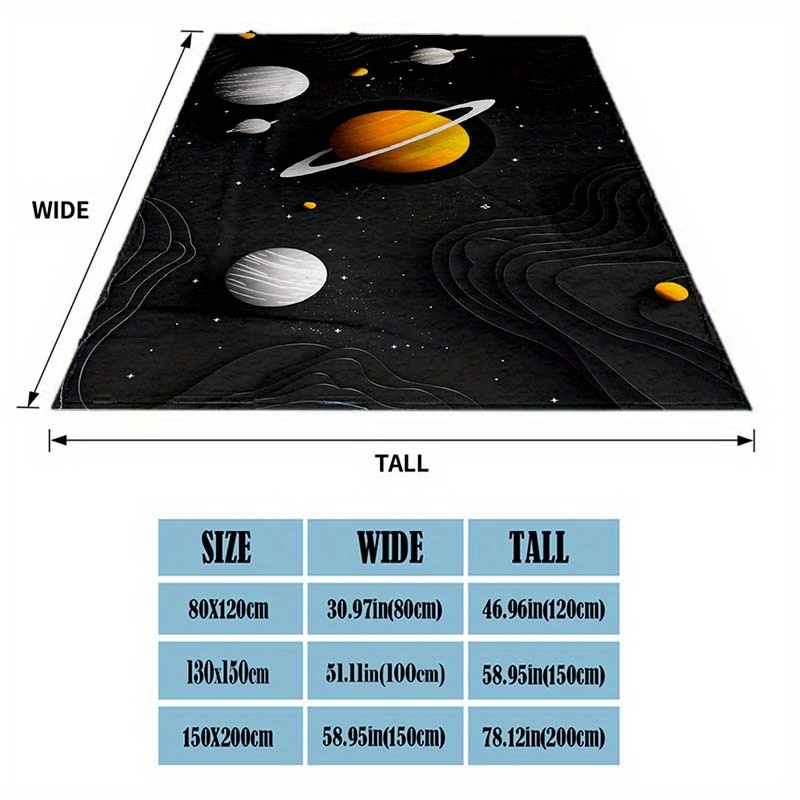 Space Planet Flannel Throw Bla - Galaxy Home Textiles ulasan dan harga