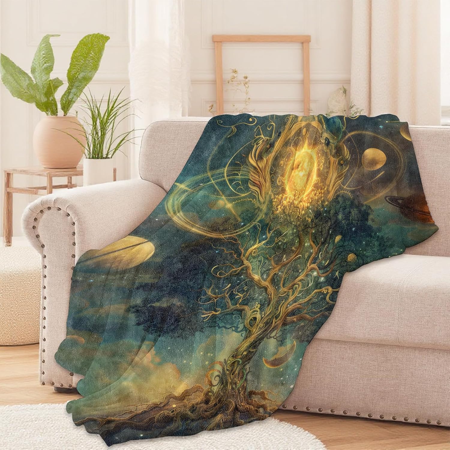 Cosmic tree blanket galaxy cel - Galaxy Home Textiles ulasan dan harga