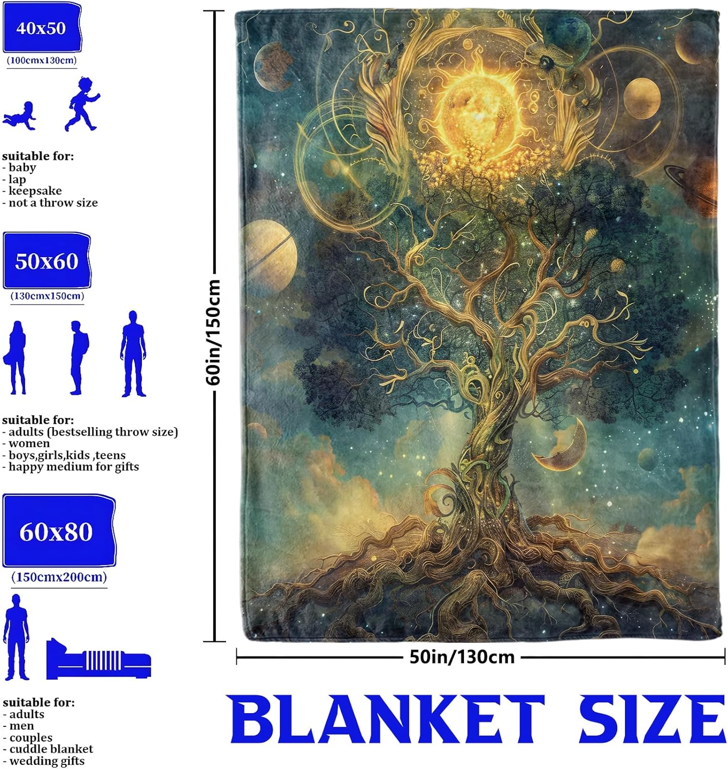 Cosmic tree blanket galaxy cel - Galaxy Home Textiles ulasan dan harga