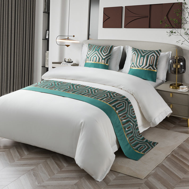 Geometric Green Diamond Bed Ru - Home Textiles Plaid ulasan dan harga