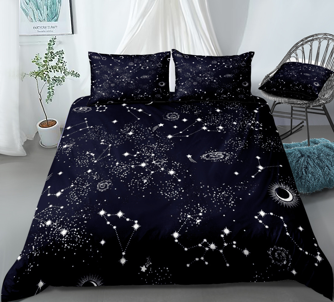 Stars Bedding Set Night Sky Ki - Galaxy Home Textiles ulasan dan harga
