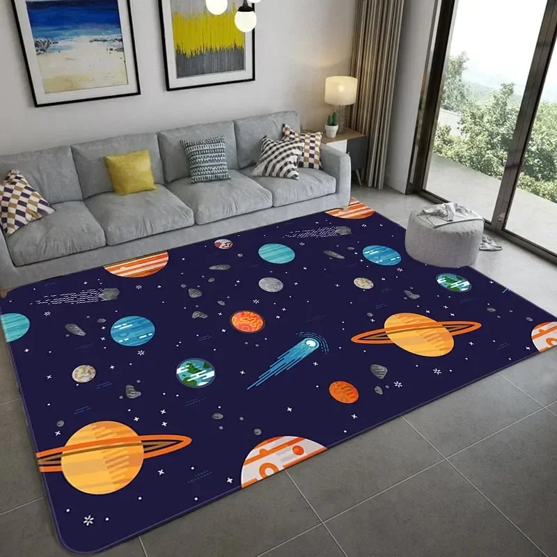 Cartoon Space Astronaut Carpet - Galaxy Home Textiles ulasan dan harga