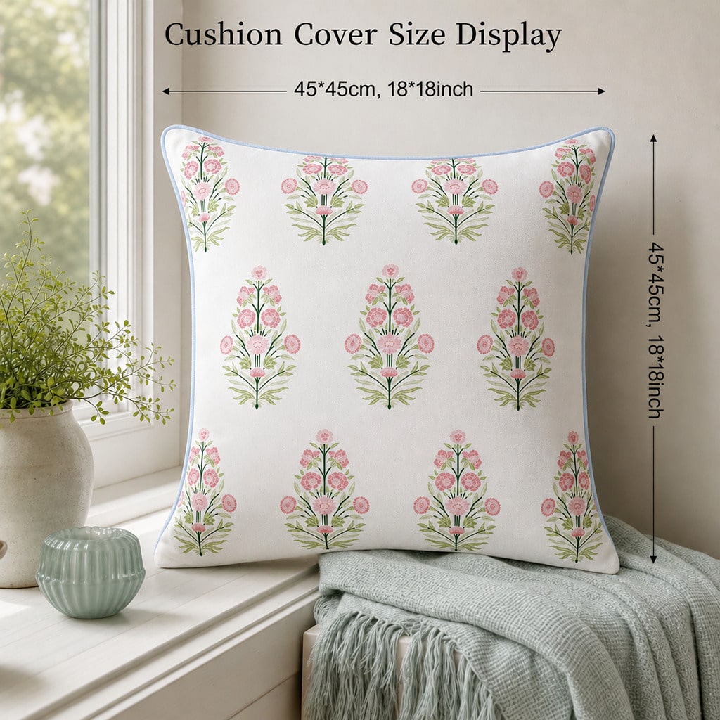 Pink Floral Pillow Cover, Roma - Pillow Insert 18X18 ulasan dan harga