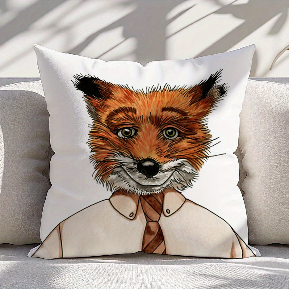 1pc Mr. Fox Pillow Cover Autum - Pillow Insert 18X18 ulasan dan harga
