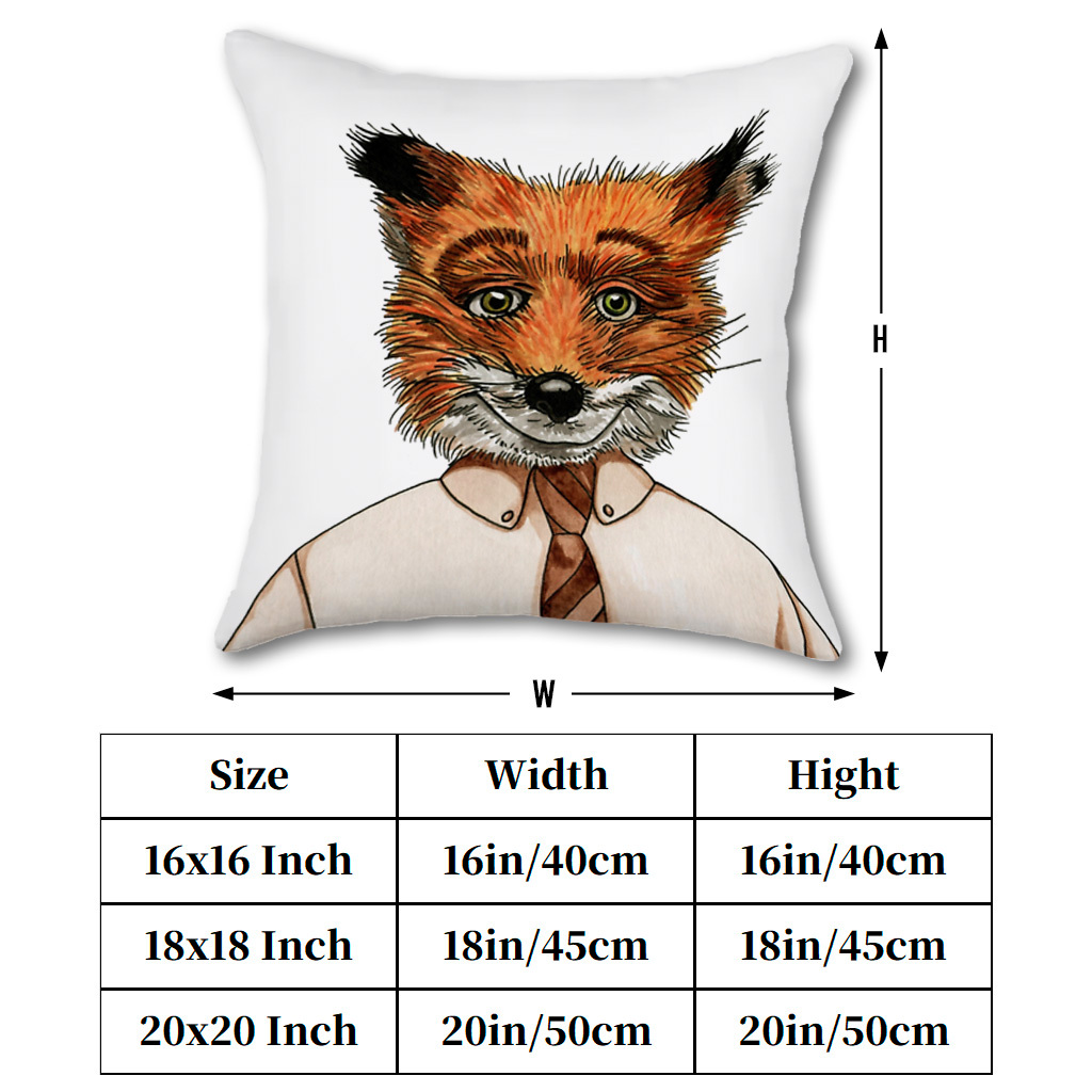 1pc Mr. Fox Pillow Cover Autum - Pillow Insert 18X18 ulasan dan harga