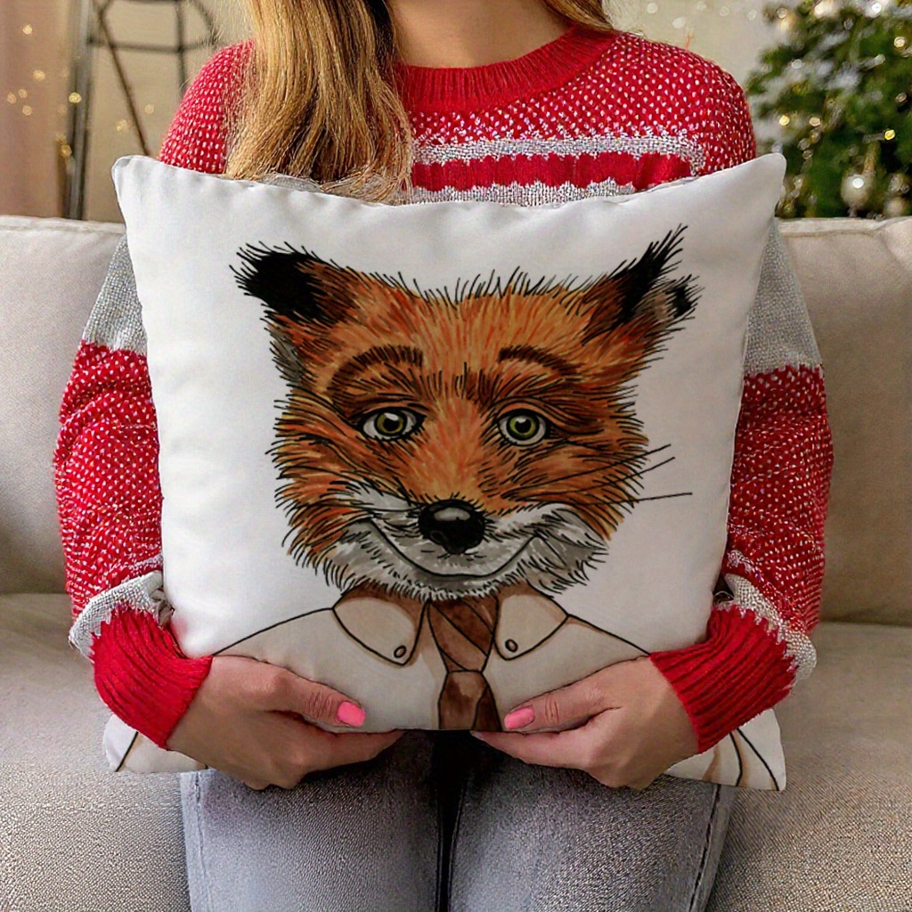 1pc Mr. Fox Pillow Cover Autum - Pillow Insert 18X18 ulasan dan harga