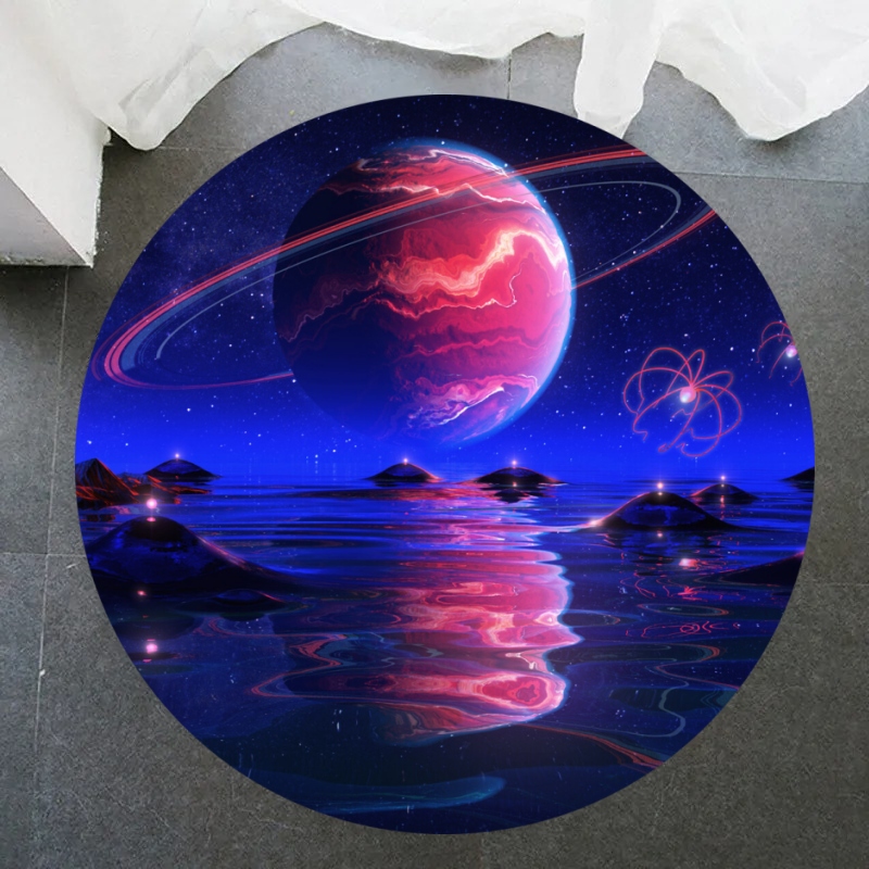 Galaxy Round Rug Universe Spac - Galaxy Home Textiles ulasan dan harga